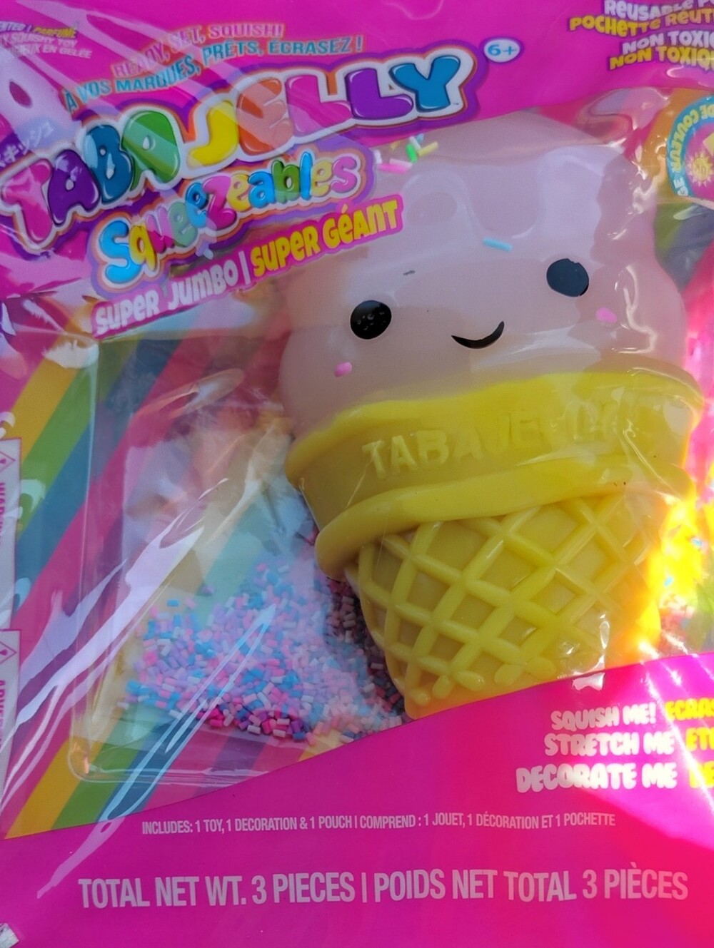 Jelly Squeezables Super Jumbo Yellow Ice Cream Cone Toy